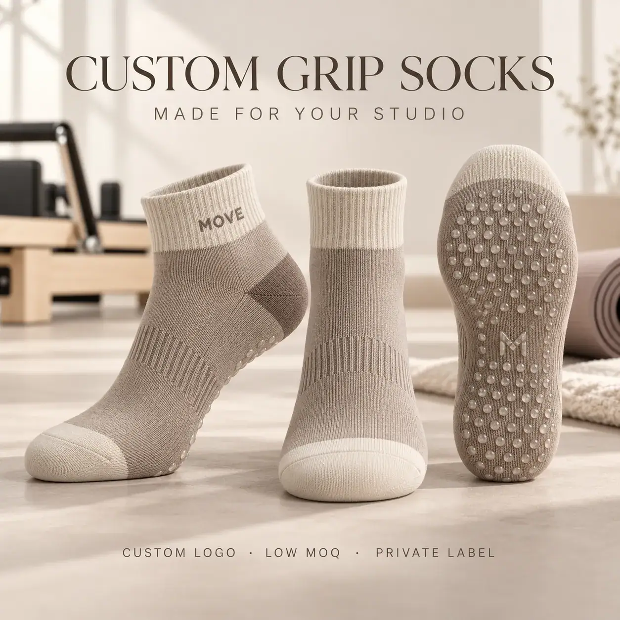 AI-generated custom grip socks design reference; not an actual product photograph