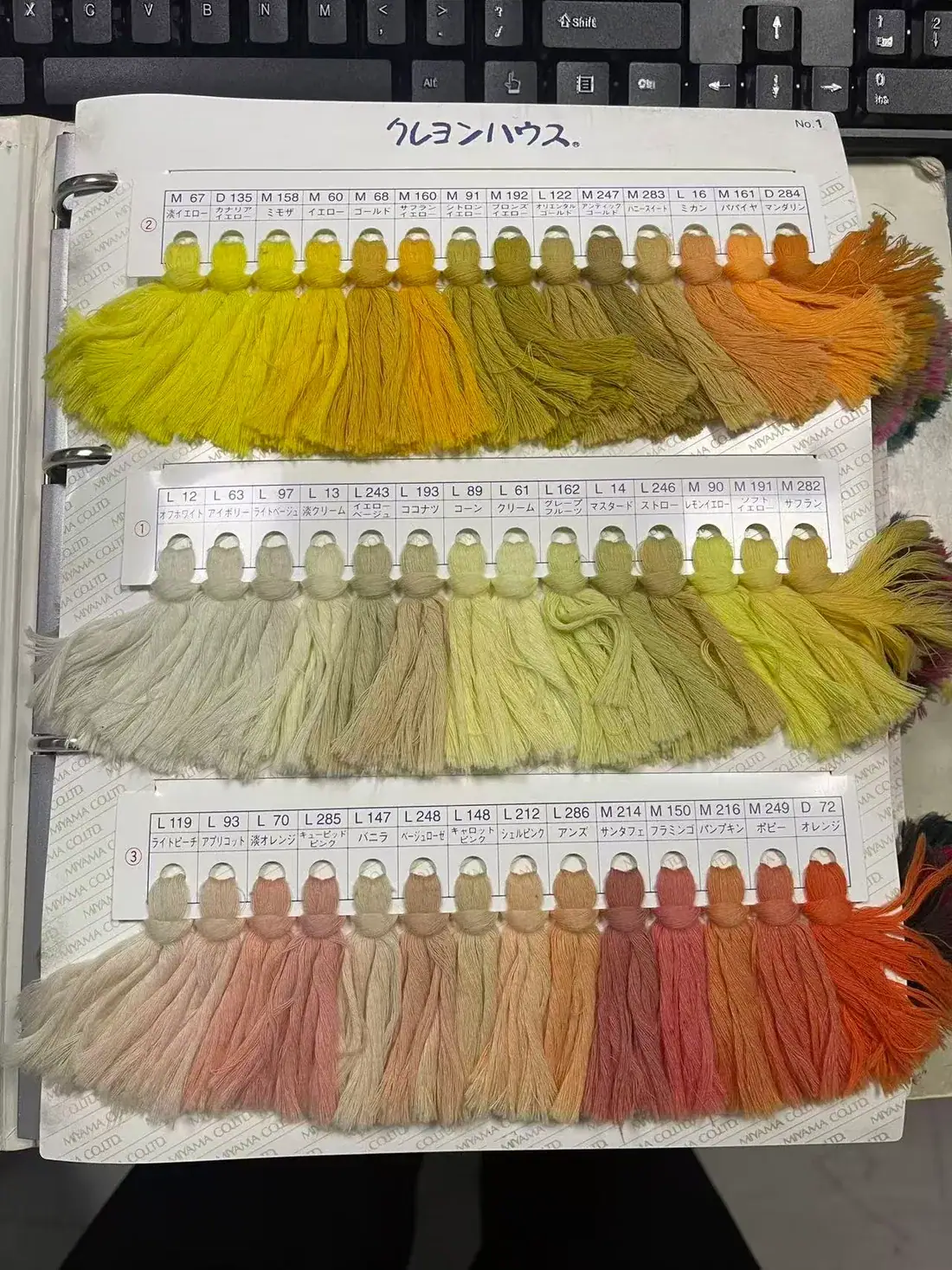 Photographed yarn colour book, reference 6
